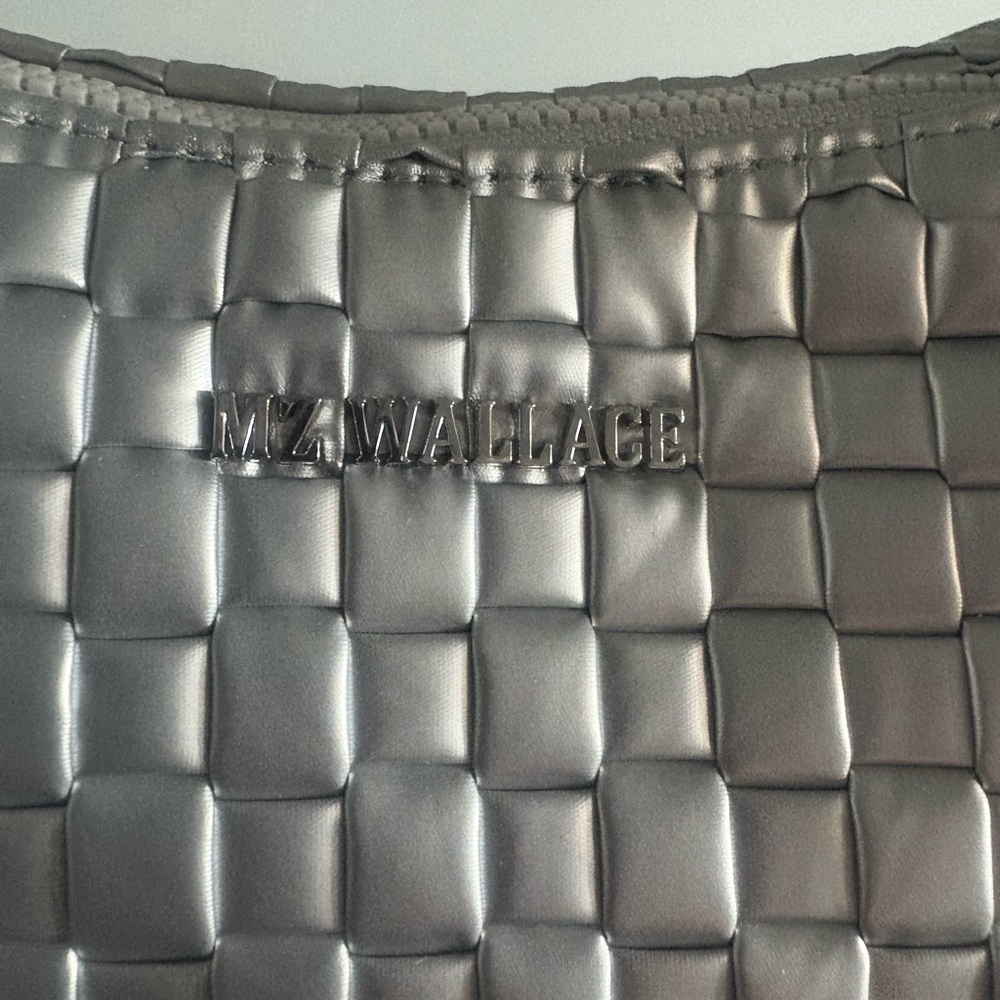 MZ Wallace Silver Shoulder Bag with Quilted Texture - Picture 4 of 6